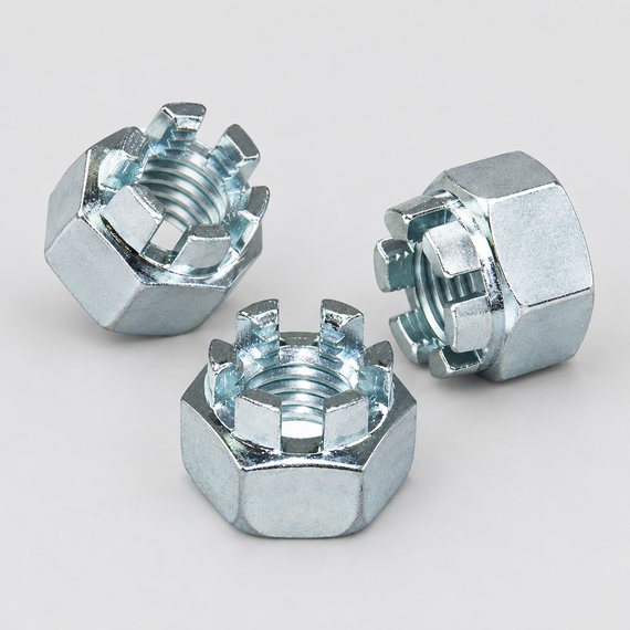 Гайки корончатые оцинкованные DIN 935